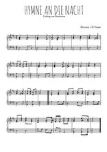 Téléchargez l'arrangement pour piano de la partition de Hymne an die Nacht en PDF